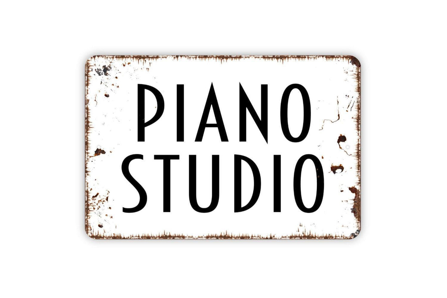 Piano Studio Sign | Music Teacher Wall Sign for Lessons or Home Studio | Rustic Farmhouse Metal Sign or Vinyl Sticker for Music Room