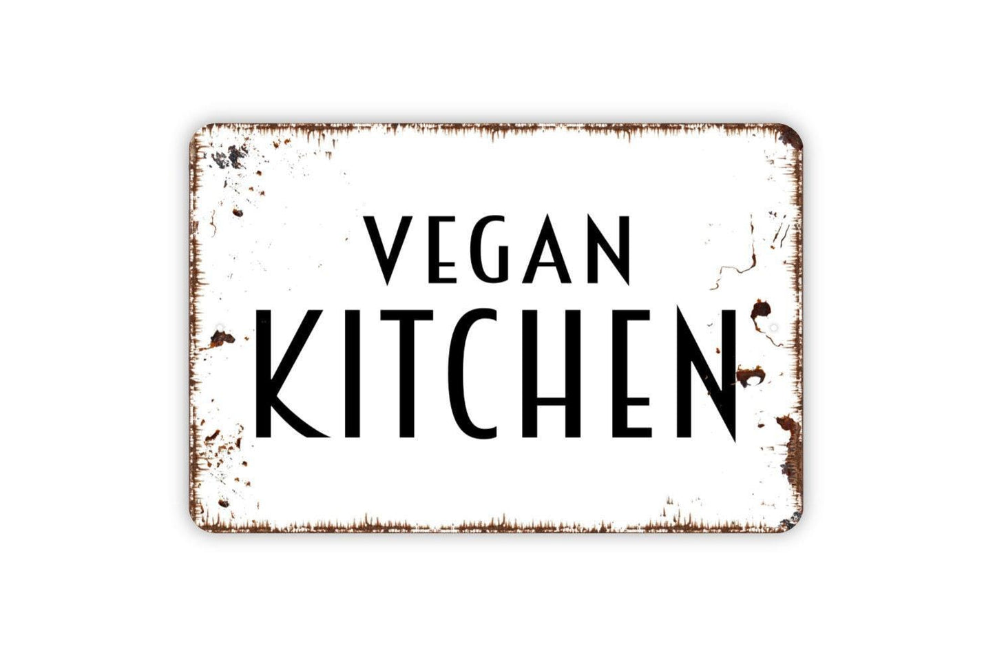 Vegan Kitchen Sign, Metal Sign, Farmhouse Contemporary Modern Wall Metal Sign