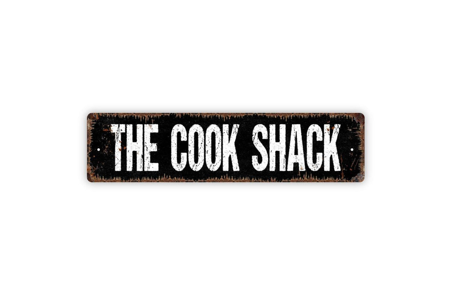 The Cook Shack Sign | Rustic Kitchen Cabin Wall Decor | Metal Sign or Vinyl Sticker for Outdoor Cooking, BBQ, Patio, or Lodge