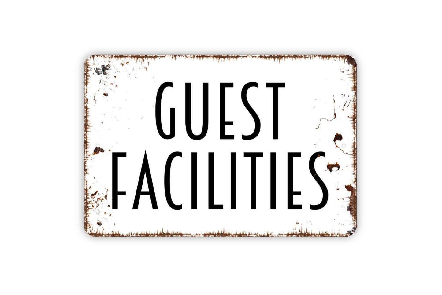 Guest Facilities Sign, Metal Sign, Farmhouse Contemporary Modern Wall Metal Sign