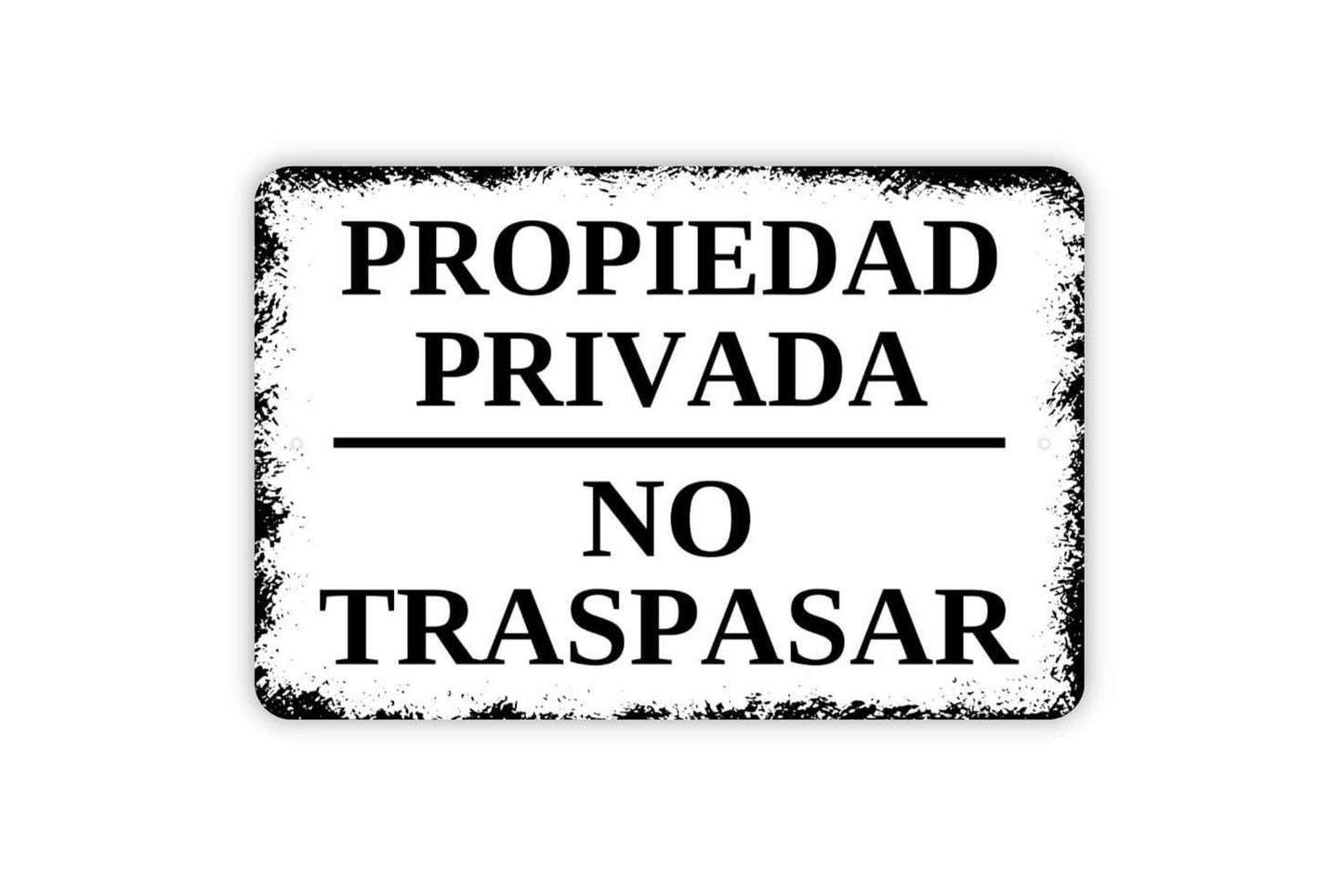 Propiedad Privada No Traspasar Sign | Spanish No Trespassing Security Sign | Metal Sign or Vinyl Sticker for Fence Gate Yard