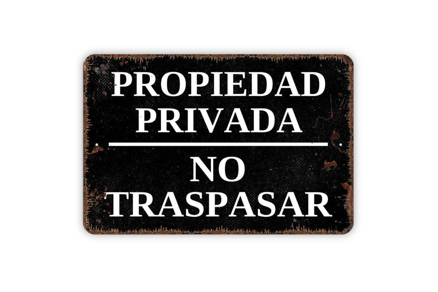 Propiedad Privada No Traspasar Sign | Spanish No Trespassing Security Sign | Metal Sign or Vinyl Sticker for Fence Gate Yard
