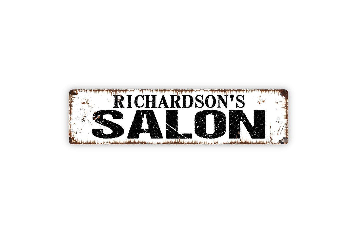Personalized Salon Sign - Hair Studio Stylist Barber Custom Metal Sign, Vinyl Sticker Or Street Sign or Door Name Plate Plaque