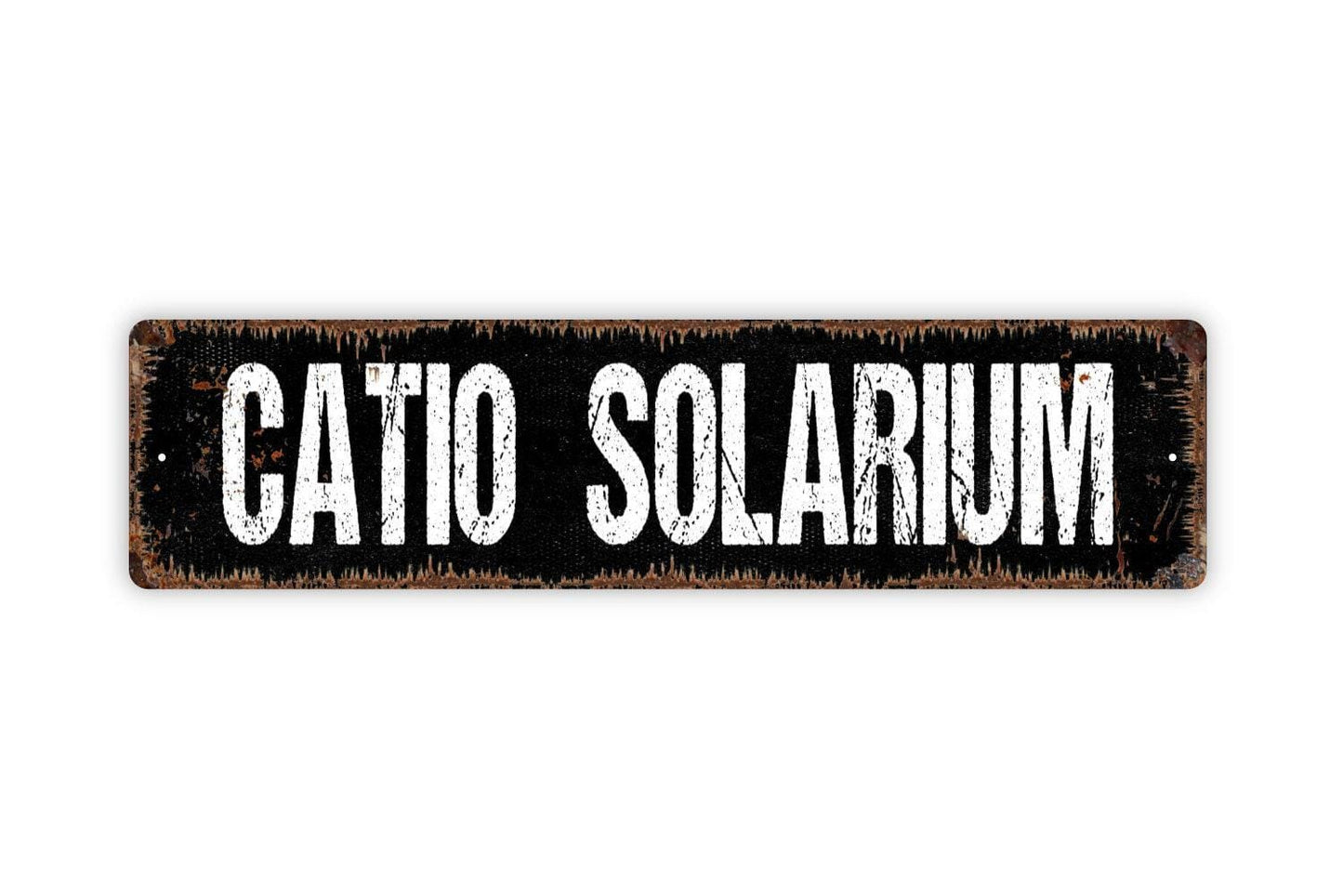 Catio Solarium Sign - Cat Kitten Feline Cats Rule Patio House Vinyl Sticker Or Street Metal Sign or Door Name Plate Plaque
