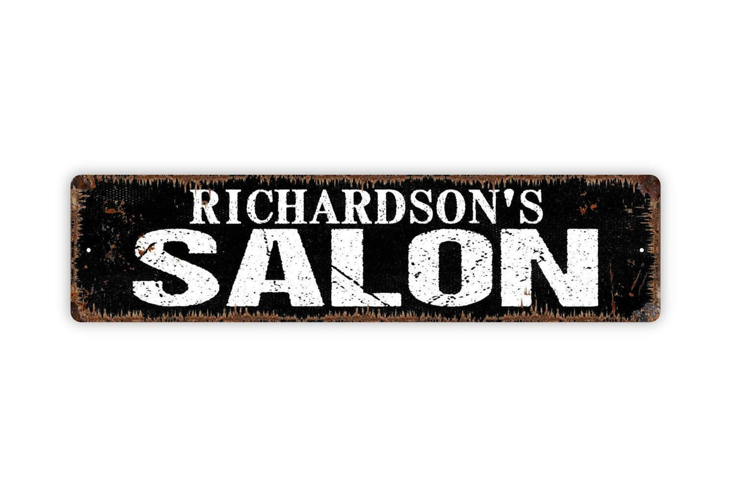 Personalized Salon Sign - Hair Studio Stylist Barber Custom Metal Sign, Vinyl Sticker Or Street Sign or Door Name Plate Plaque
