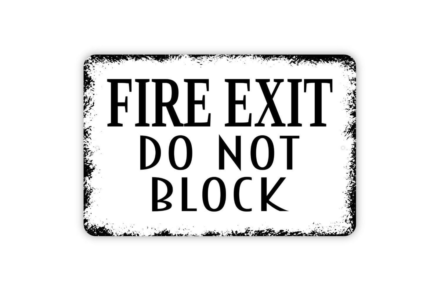 Fire Exit Do Not Block Sign | Safety Compliance Wall Sign | Metal Sign or Vinyl Sticker for Workplace, Office, Warehouse, or Business