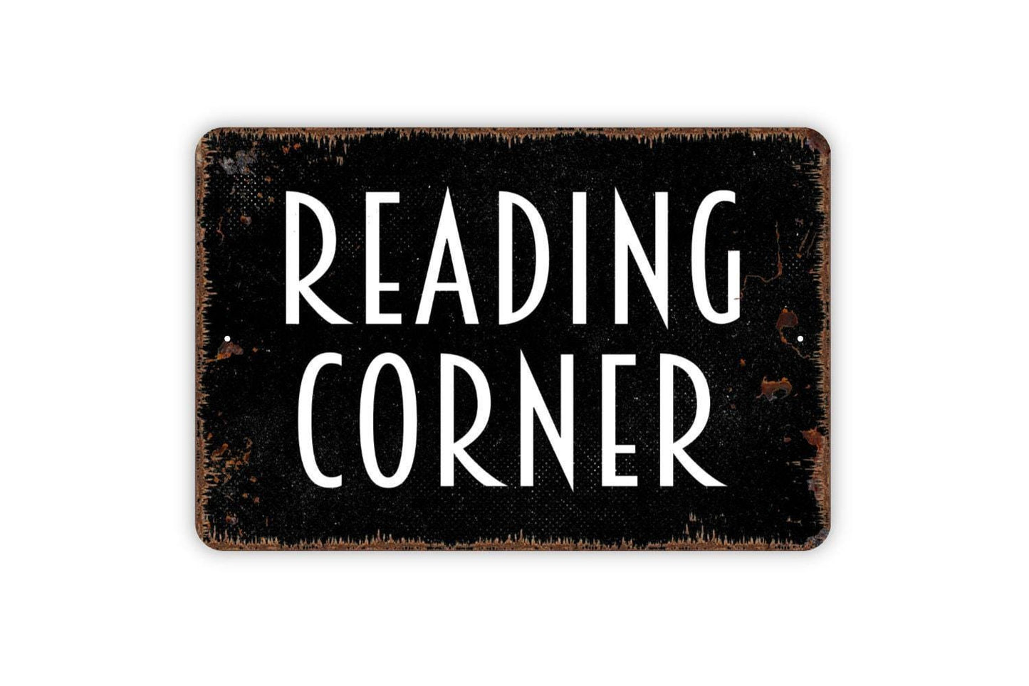 Reading Corner Sign | Cozy Book Nook Wall Decor | Rustic Library Study Room Sign for Kids or Adults | Metal Sign or Vinyl Sticker