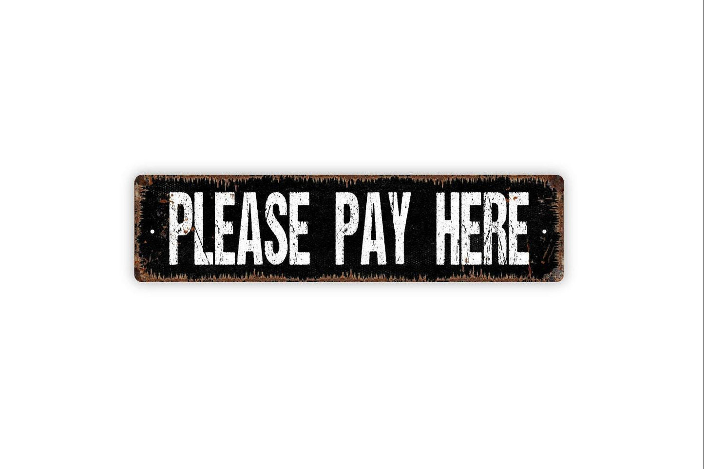 Please Pay Here Sign - Small Business Food Truck Catering Order Checkout Line Vinyl Sticker Or Street Metal Sign or Door Name Plate Plaque