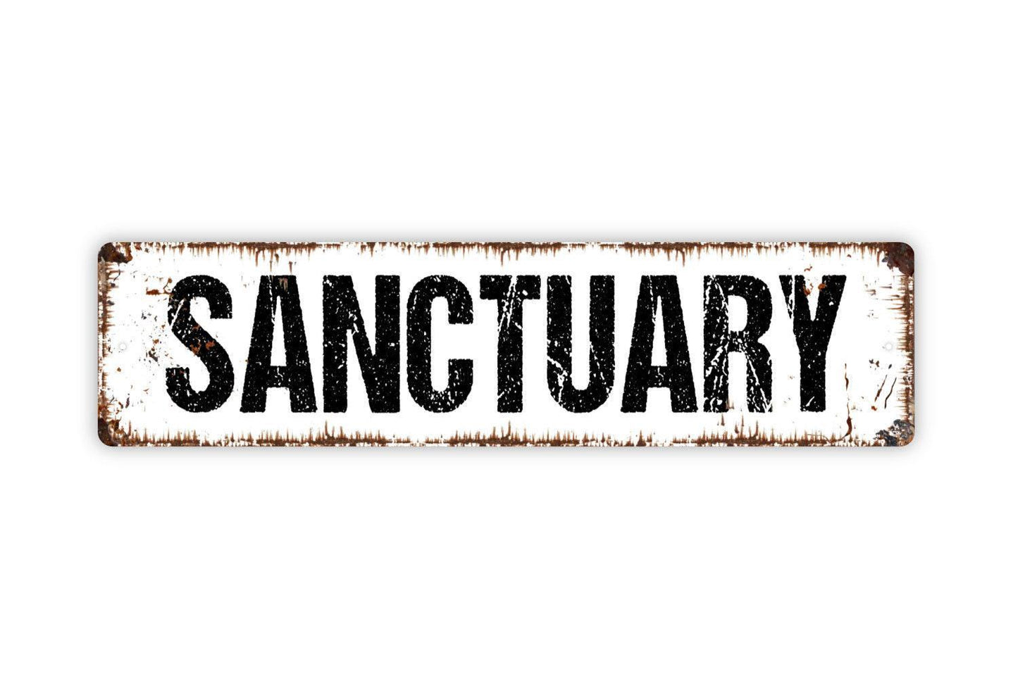 Sanctuary Sign - Vinyl Sticker Or Metal Street Sign or Door Name Plate Plaque