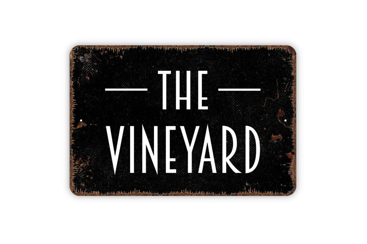 The Vineyard Sign - Metal Sign, Farmhouse Contemporary Modern Wall Metal Sign