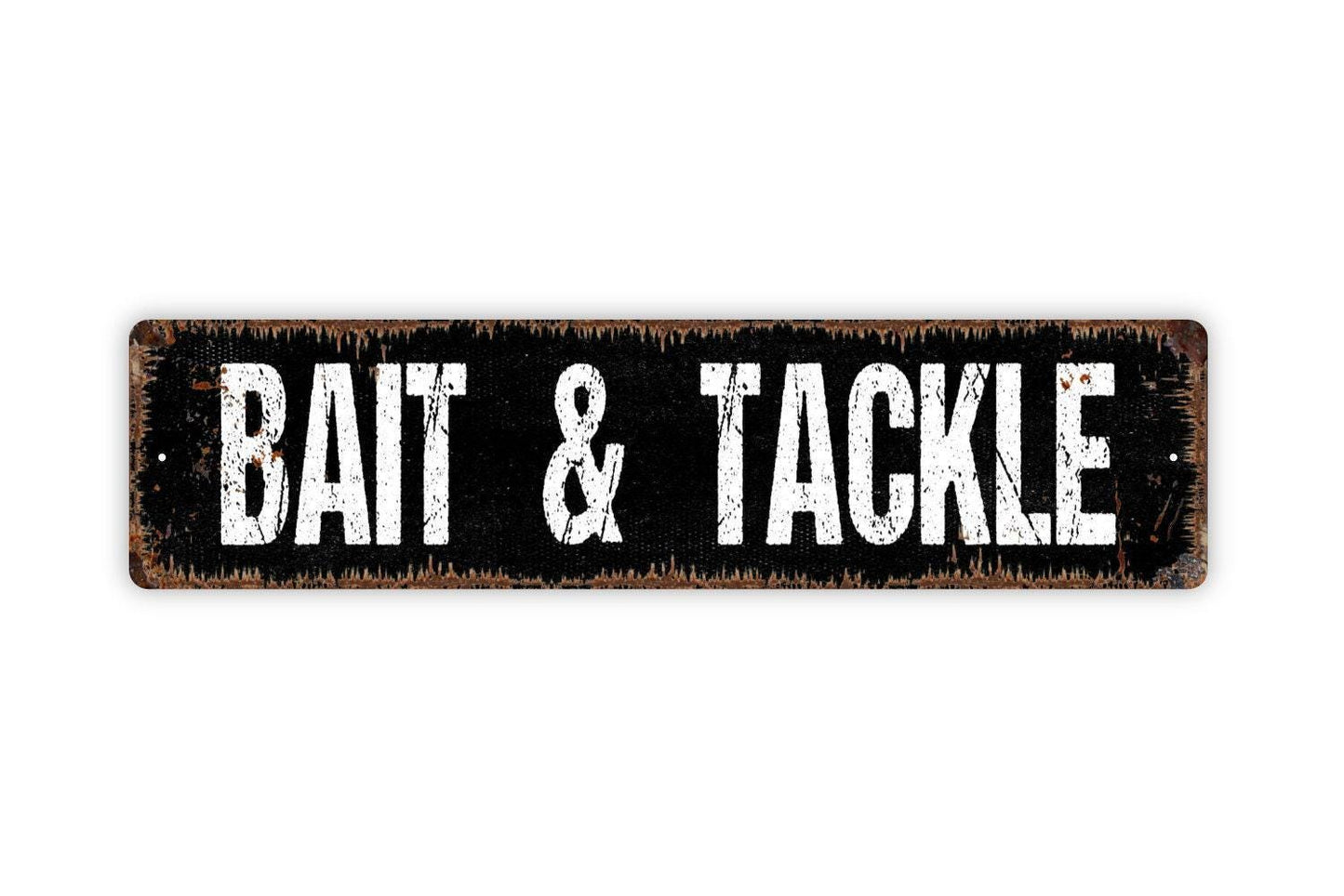 Bait & Tackle Sign - Fishing Shop Vinyl Sticker Or Metal Street Sign or Door Name Plate Plaque