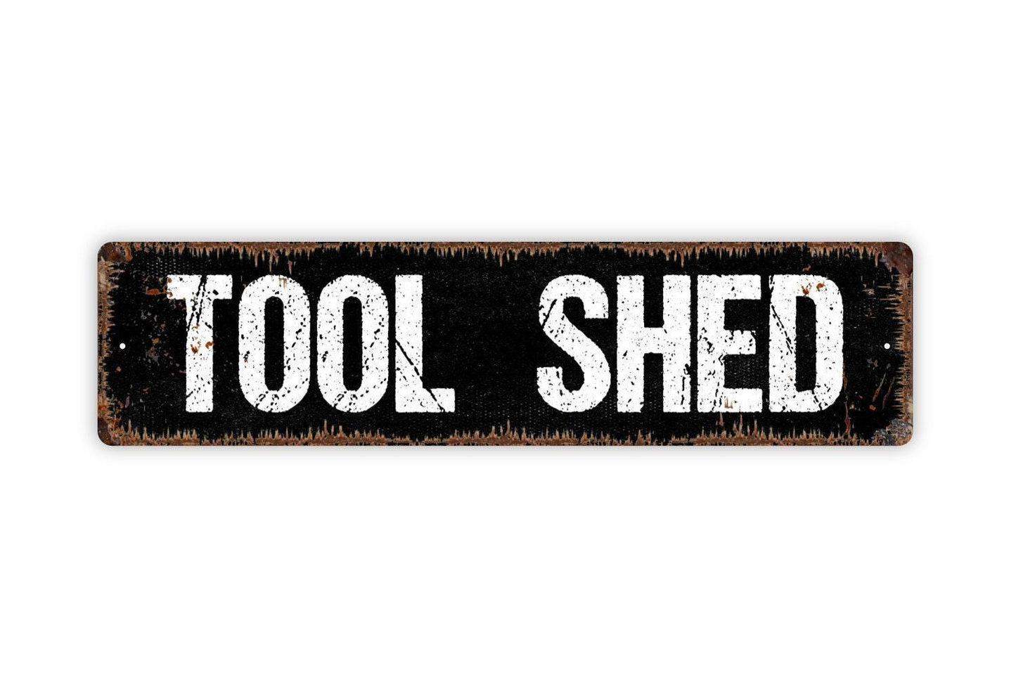 Tool Shed Sign - Workshop Garage Man Cave She Shed Storage Gardening Vinyl Sticker Or Street Metal Sign or Door Name Plate Plaque