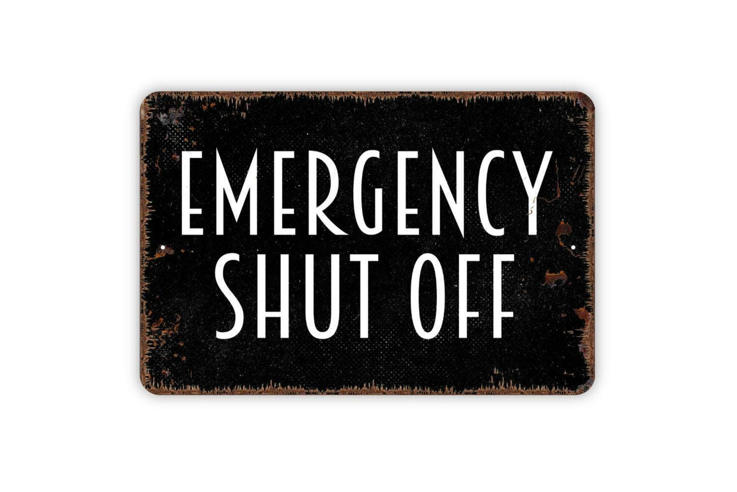 Emergency Shut Off Sign - Metal Sign Wall Art Indoor Or Outdoor