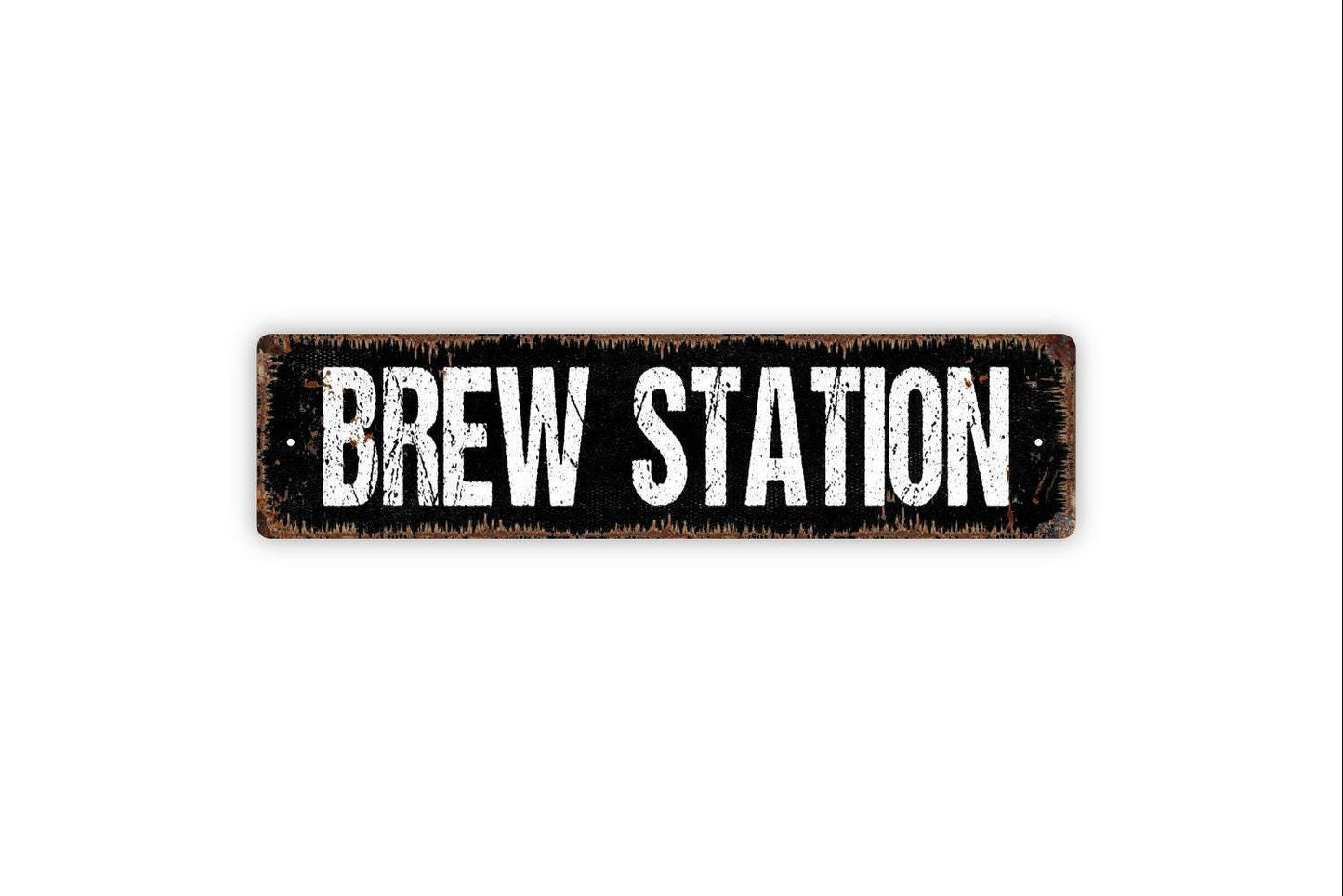 Brew Station Sign - Bar Pub Brewery Tap Room Distillery Vinyl Sticker Or Metal Street Sign or Door Name Plate Plaque