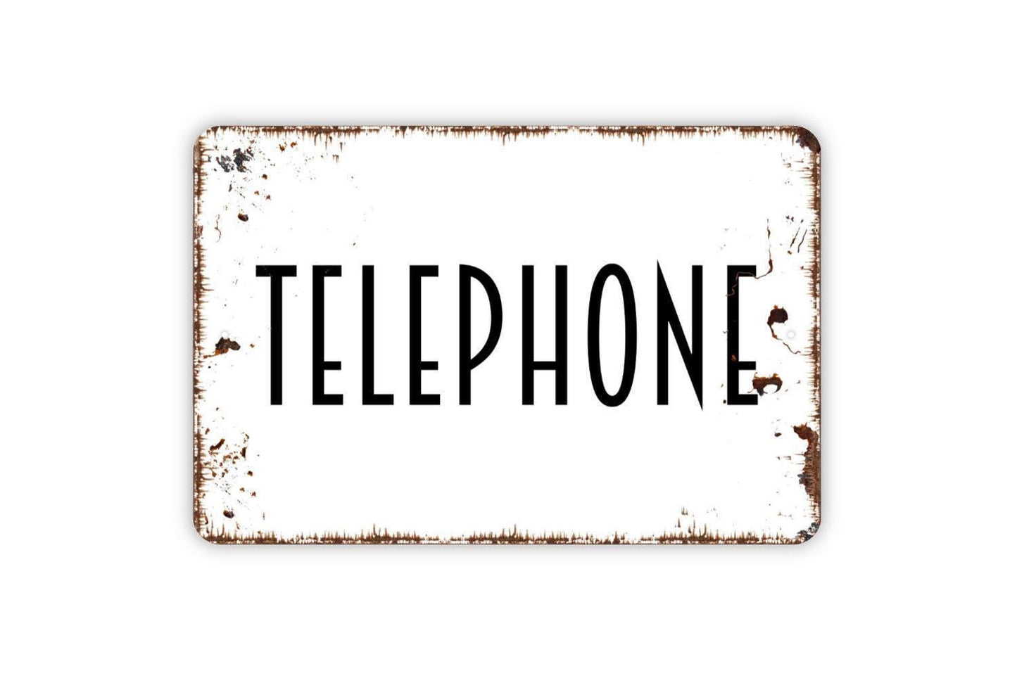 Telephone Sign - Metal Wall Art - Indoor or Outdoor