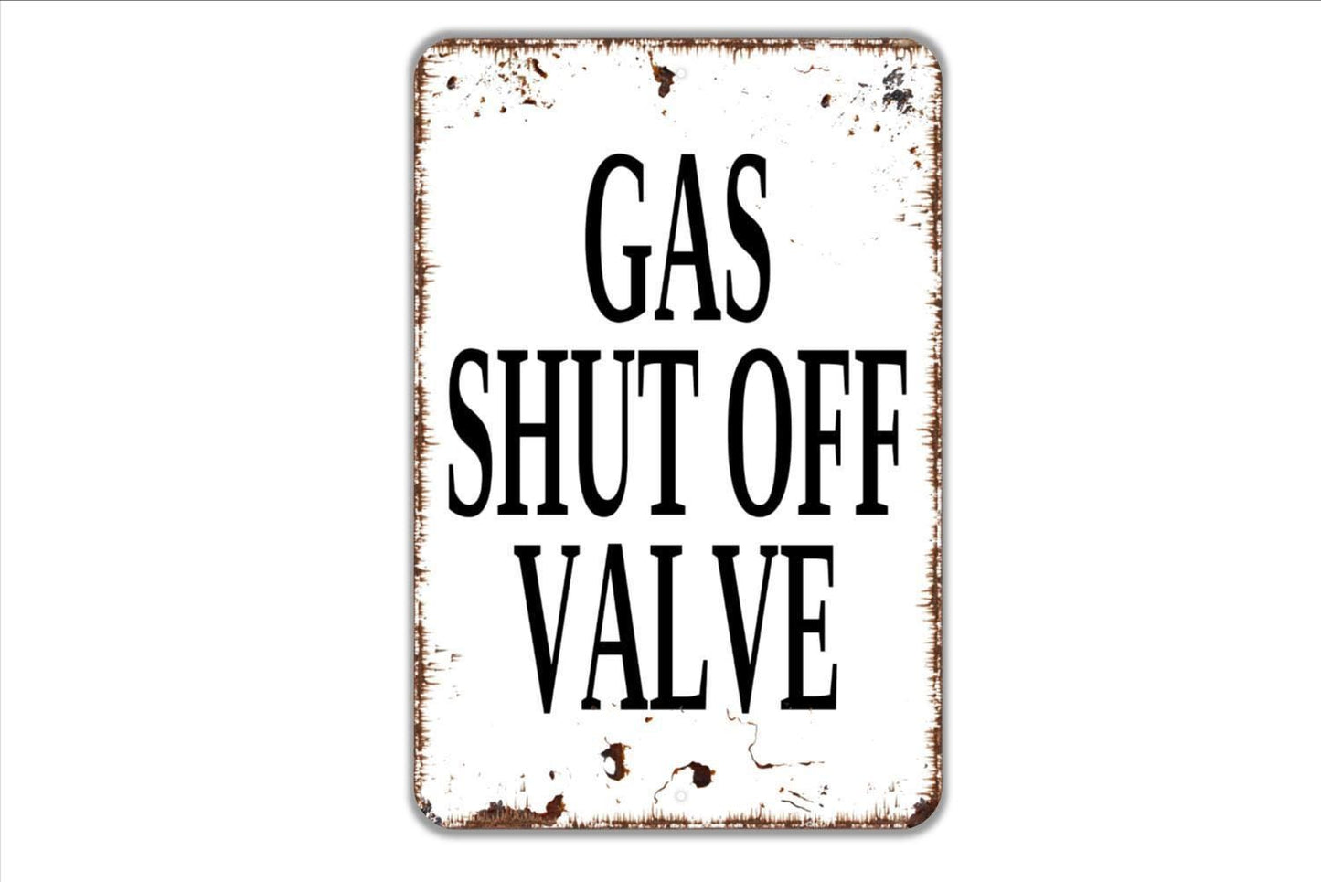Gas Shut Off Valve Sign - Metal Sign Wall Art Indoor Or Outdoor