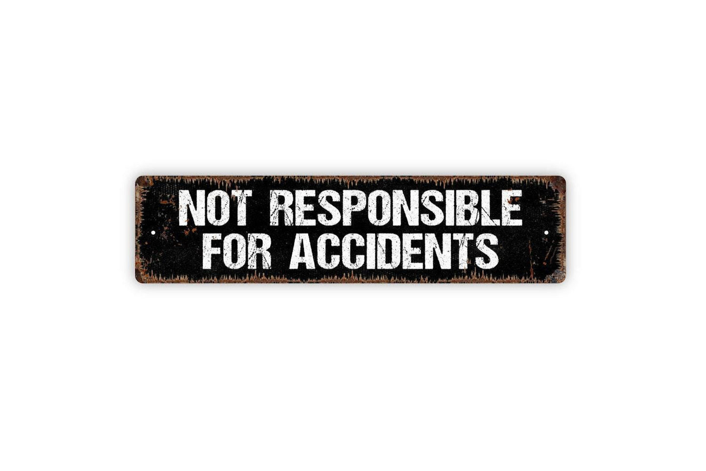 Not Responsible For Accidents Sign - Property Sign Swimming Pool No Horseplay Vinyl Sticker Or Metal Street Sign or Door Name Plate Plaque