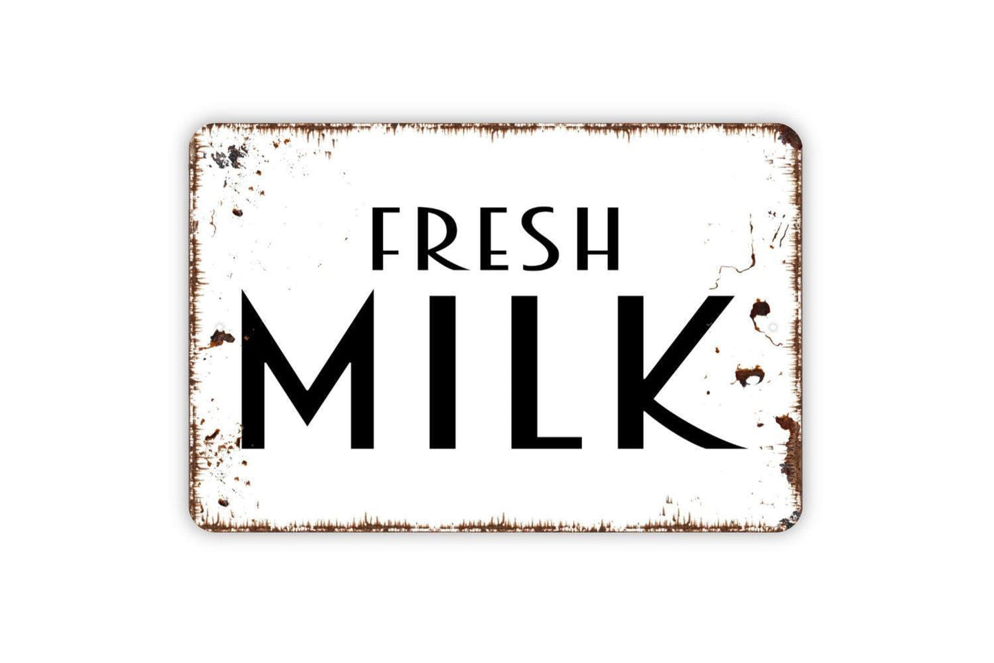 Fresh Milk Sign, Metal Sign, Farmhouse Contemporary Modern Wall Metal Sign