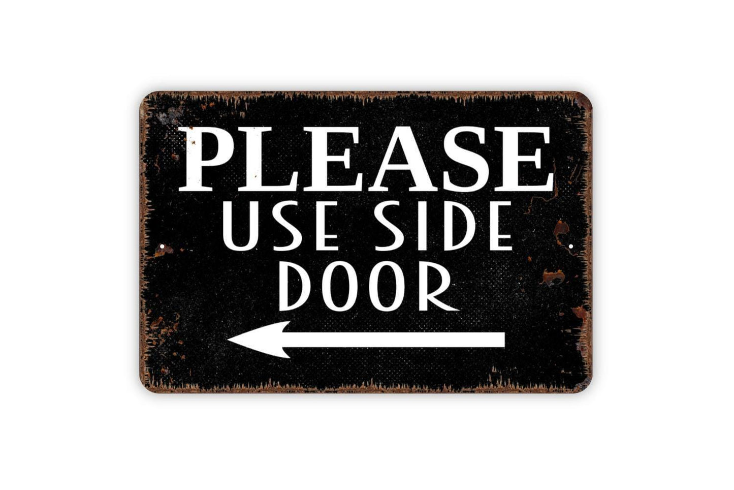 Please Use Side Door With Arrow Sign | Directional Entry Sign | Metal Sign or Vinyl Sticker for Business Office Store Restaurant