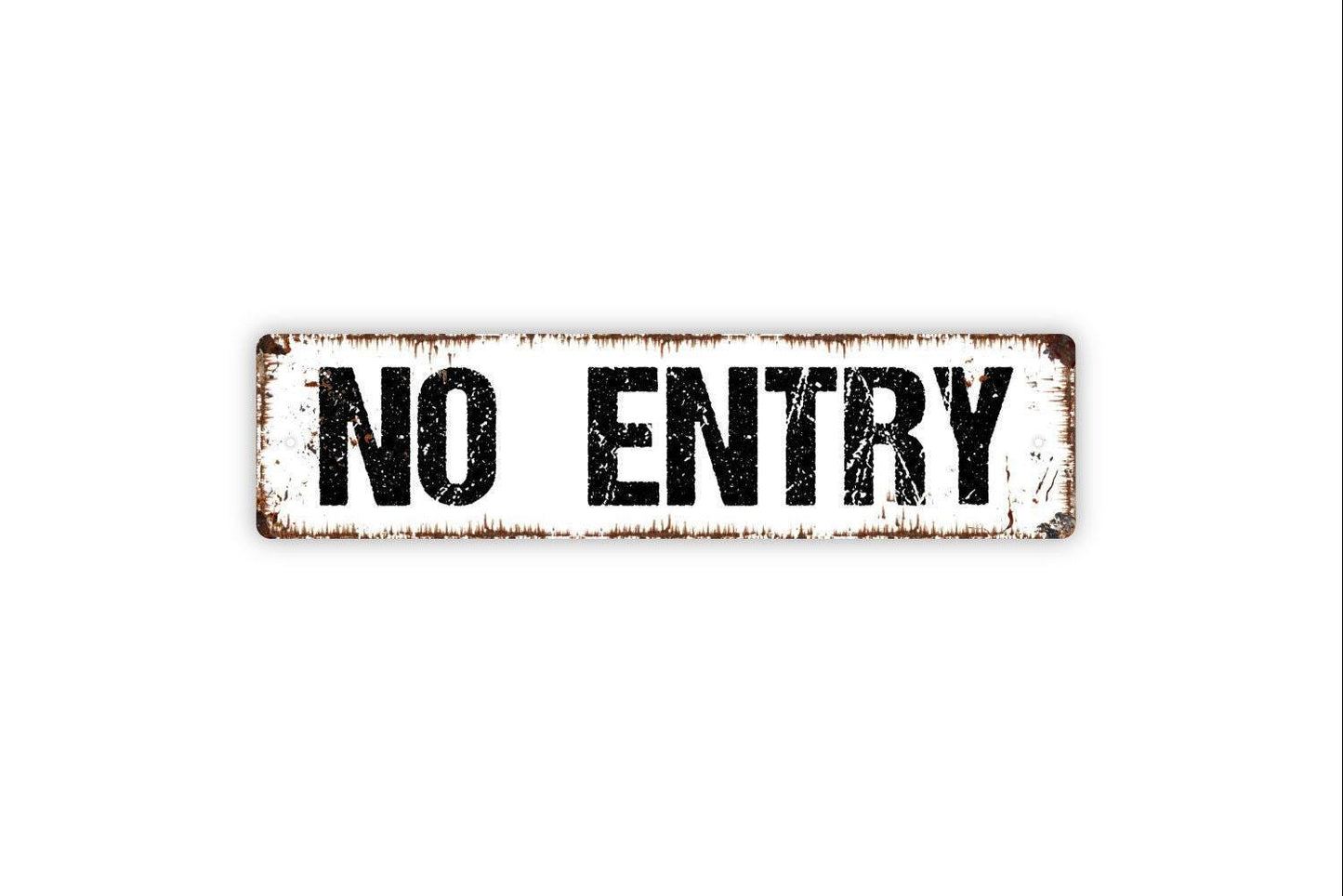 No Entry Sign | Business, Property, or Room Metal Sign or Vinyl Sticker | Door, Fence, Office, or Safety Warning Wall Decor