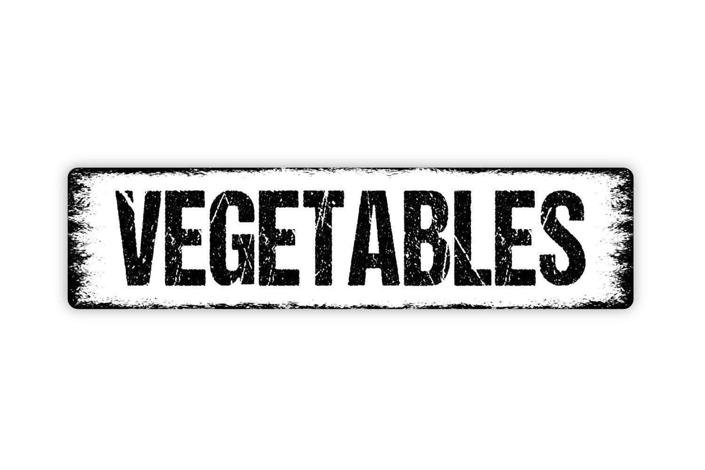Vegetables Sign - Garden Marker Produce Farmers Market Vinyl Sticker Or Street Metal Sign or Door Name Plate Plaque