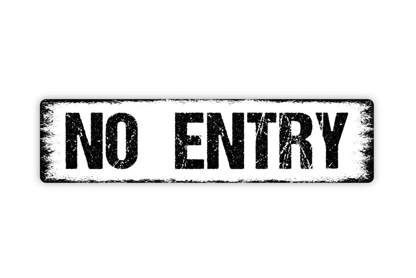 No Entry Sign | Business, Property, or Room Metal Sign or Vinyl Sticker | Door, Fence, Office, or Safety Warning Wall Decor