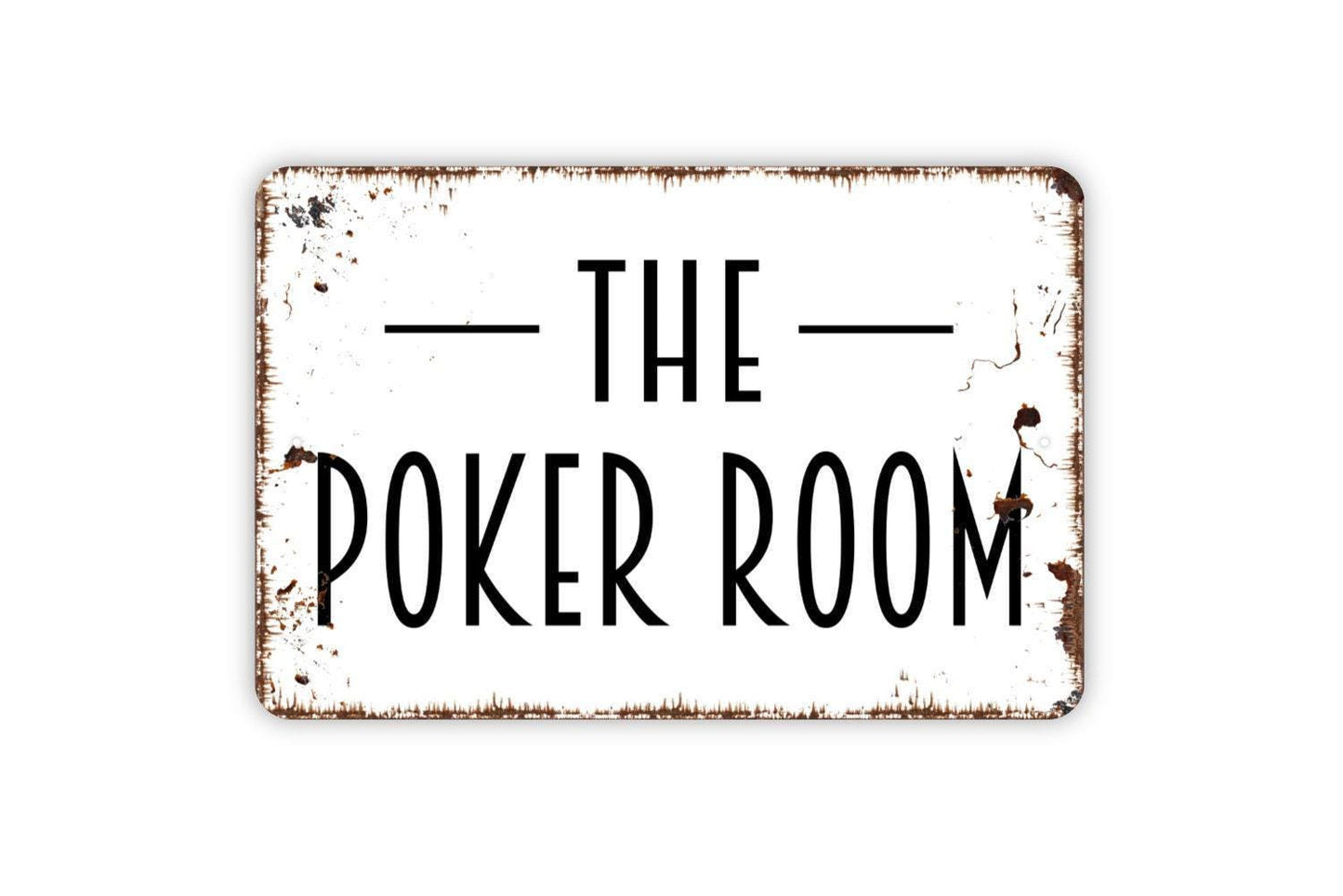 The Poker Room Sign | Rustic Casino Card Game Wall Decor | Metal Sign or Vinyl Sticker for Man Cave Bar Lounge Basement