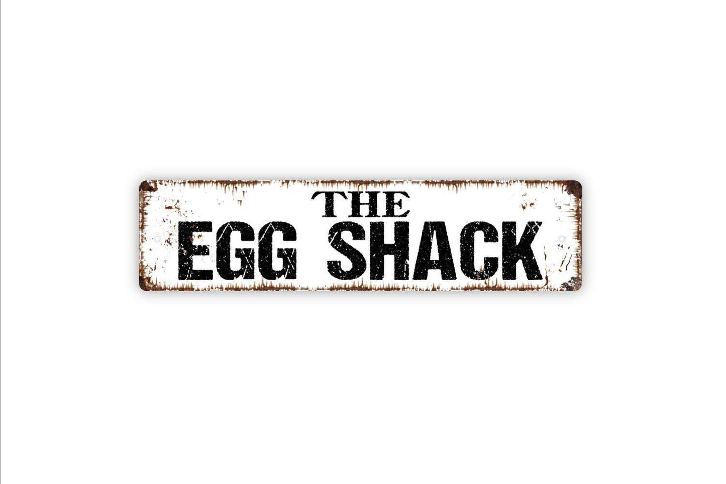 The Egg Shack Sign | Rustic Farmhouse Chicken Coop Decor | Metal Sign or Vinyl Sticker for Barn Yard Farmhouse Hen House