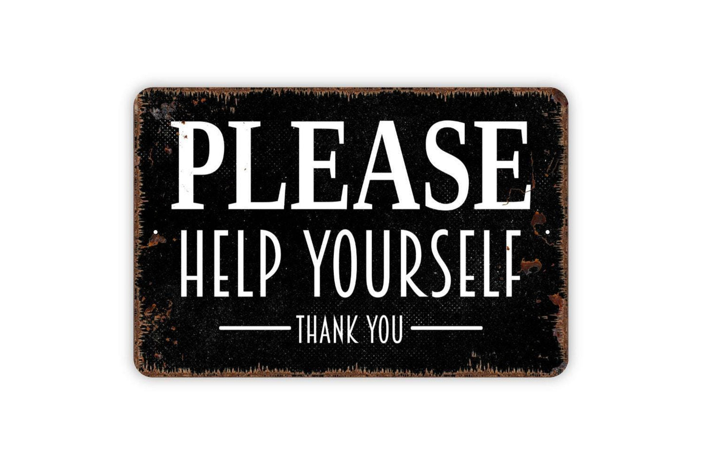Please Help Yourself Thank You Sign - Metal Wall Art - Indoor or Outdoor