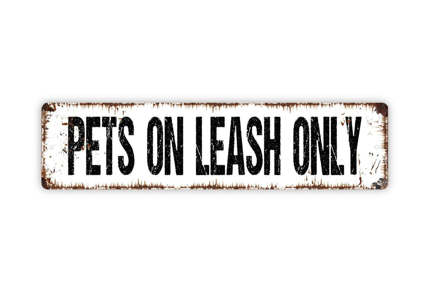 Pets On Leash Only Sign Metal Wall Art or Vinyl Sticker for Yard, Garden, Park, Pet Area, Dog Walking Sign, Outdoor Rules Pet Decor