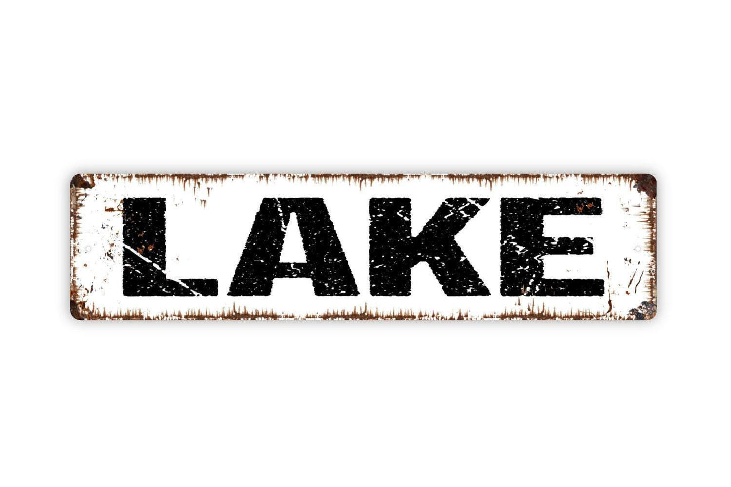 Lake Sign | Rustic Cabin Wall Decor | Farmhouse Lake House Sign | Custom Metal Sign or Vinyl Sticker | Lodge or Waterfront Wall Art