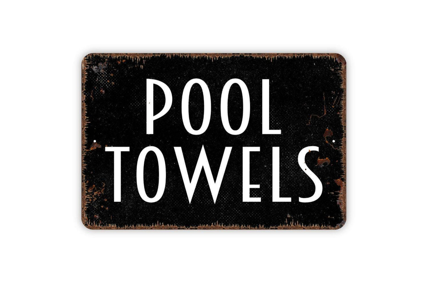 Pool Towels Sign - Swimming Pool House Metal Wall Art - Indoor or Outdoor