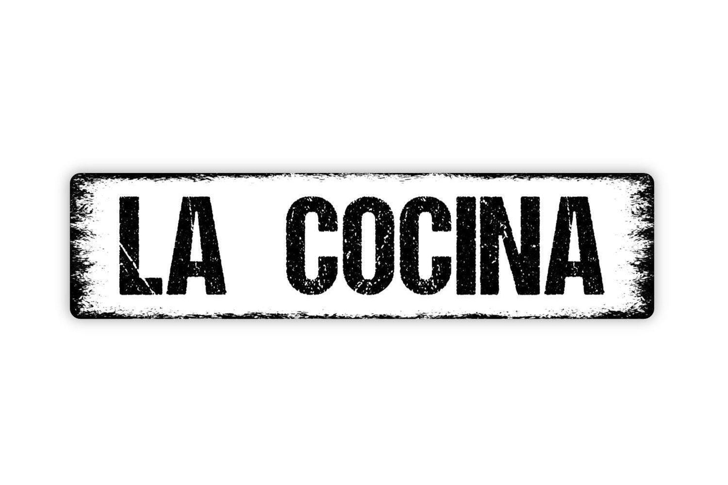 La Cocina Sign - Kitchen Pantry Dinner Vinyl Sticker Or Metal Street Sign or Door Name Plate Plaque