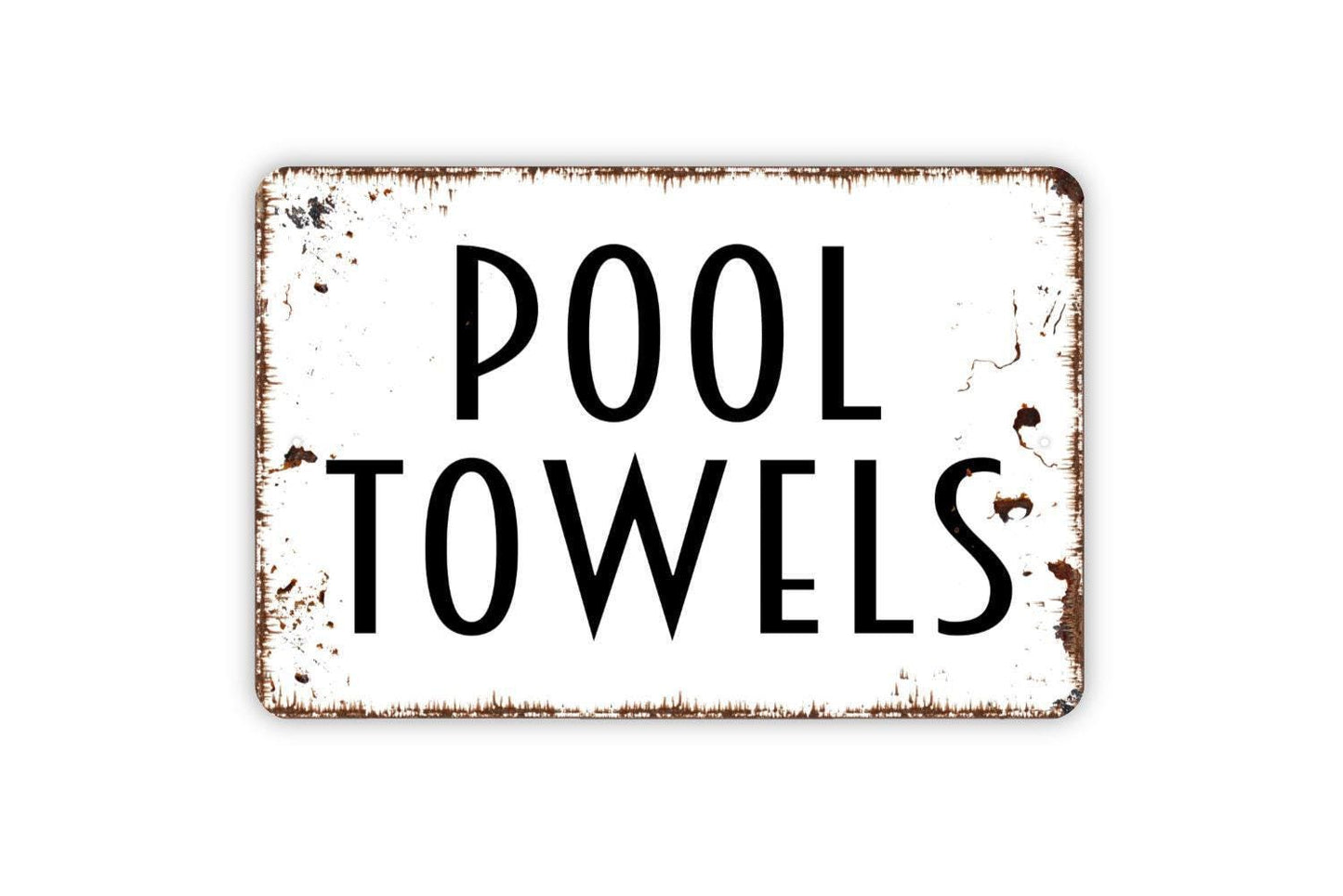 Pool Towels Sign - Swimming Pool House Metal Wall Art - Indoor or Outdoor