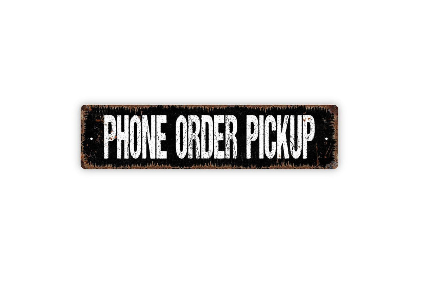 Phone Order Pickup Sign | Restaurant, Café, or Retail Wall Décor | Business Metal Sign or Vinyl Sticker for Takeout and Curbside Pickup