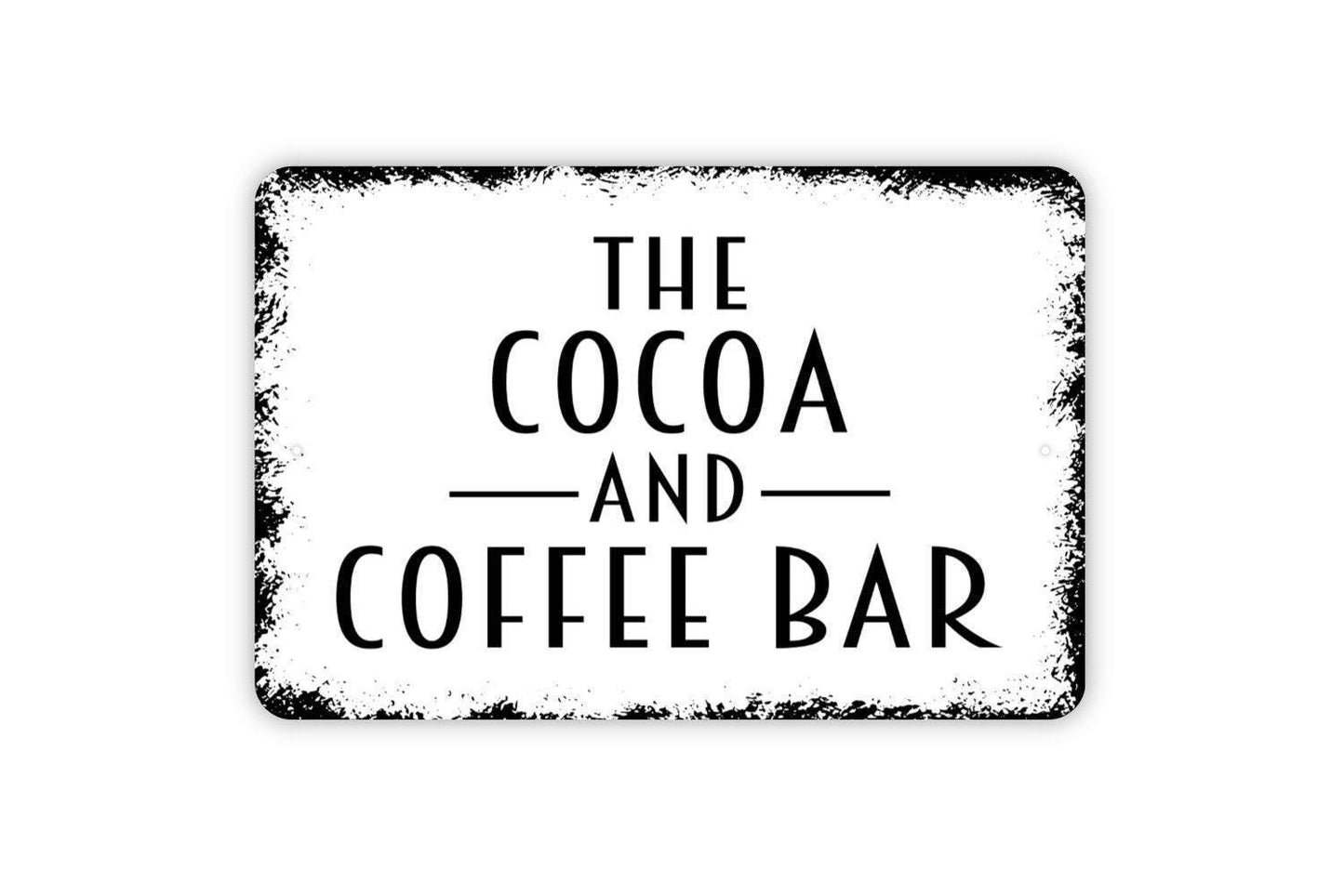 The Cocoa And Coffee Bar Sign, Metal Sign, Farmhouse Contemporary Modern Wall Metal Sign
