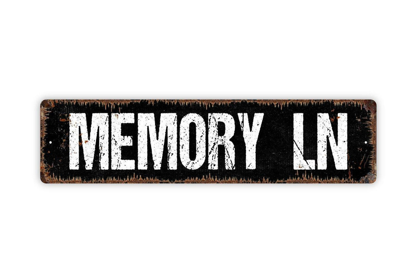 Memory Lane Sign - A Walk Down Memory Ln Family Love Welcome Home Vinyl Sticker Or Street Metal Sign or Door Name Plate Plaque