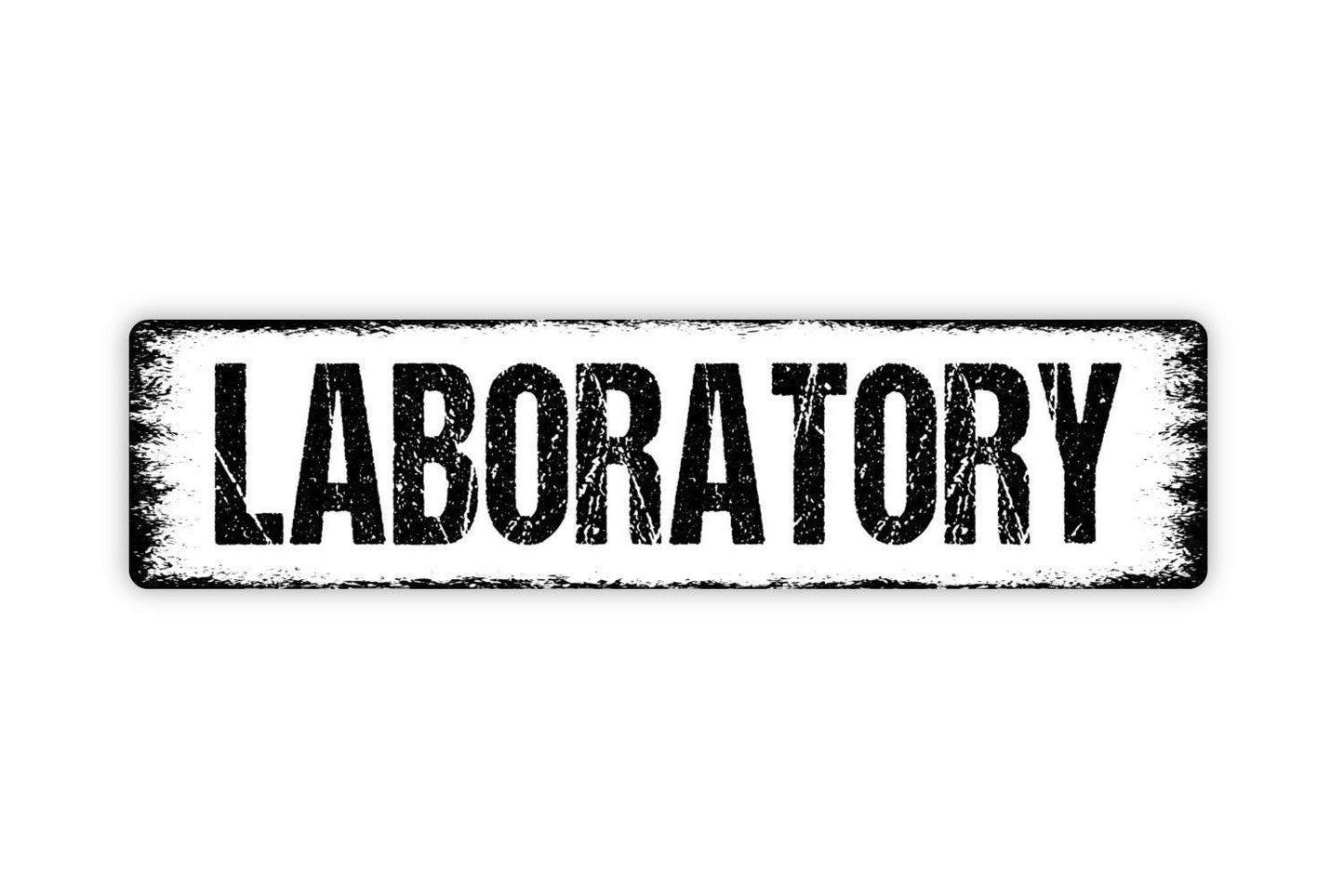 Laboratory Sign - Metal Vinyl Sticker Or Street Sign or Door Name Plate Plaque