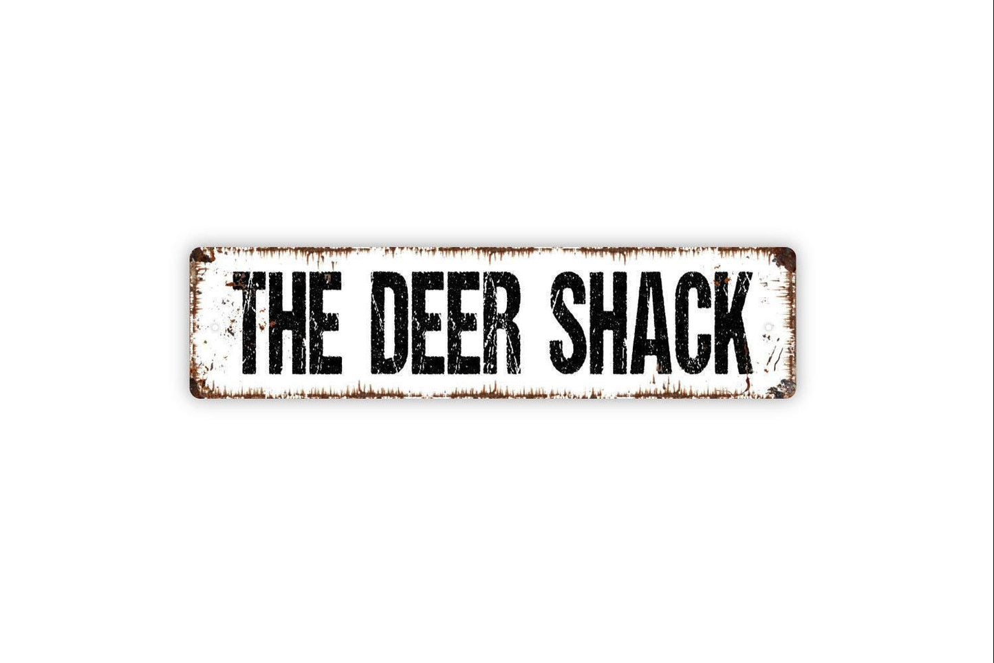 The Deer Shack Sign - Hunting Camp Hunt Trip Deer Season Vinyl Sticker Or Street Metal Sign or Door Name Plate Plaque