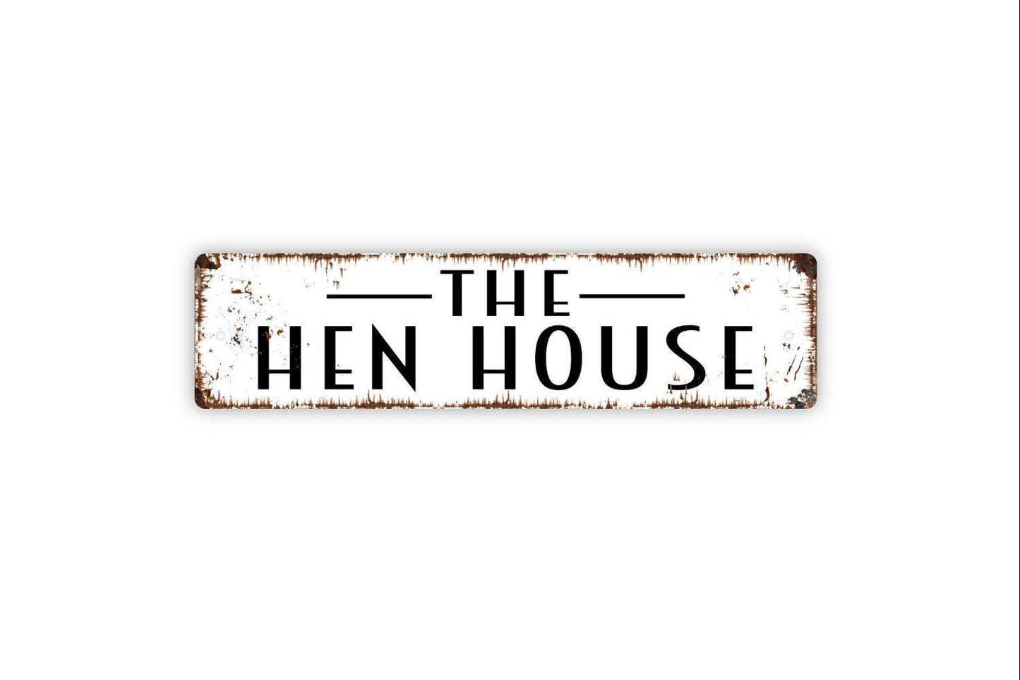 The Hen House Sign - Indoor or Outdoor Chicken Vinyl Sticker Or Metal Street Sign or Door Name Plate Plaque