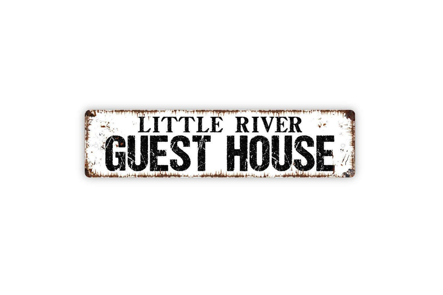 Personalized Guest House Sign - Guest Quarters Vacation Rental Vinyl Sticker Or Street Metal Sign or Door Name Plate Plaque
