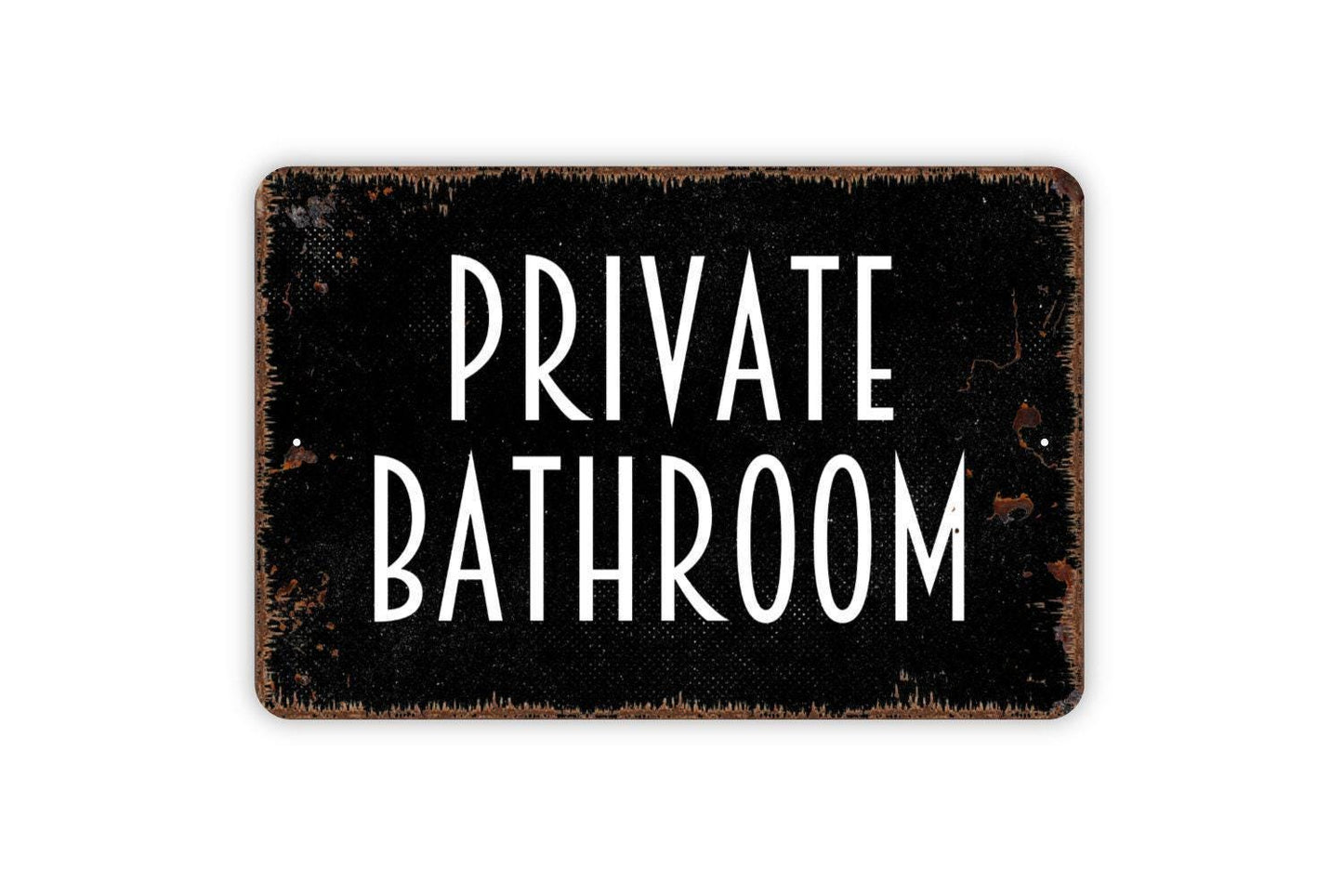 Private Bathroom Sign – Restroom Door Wall Decor for Home Business Office or Guest Room – Toilet Washroom Notice Metal Sign or Sticker