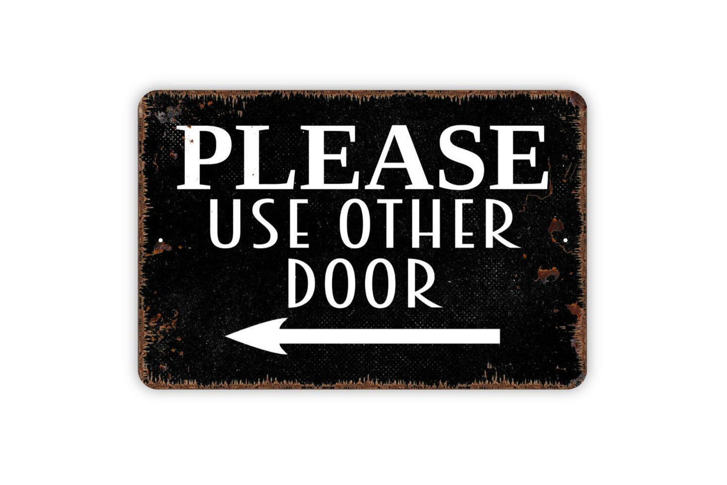 Please Use Other Door With Arrow Sign | Directional Entry Sign | Metal Sign or Vinyl Sticker for Business Office Store Restaurant