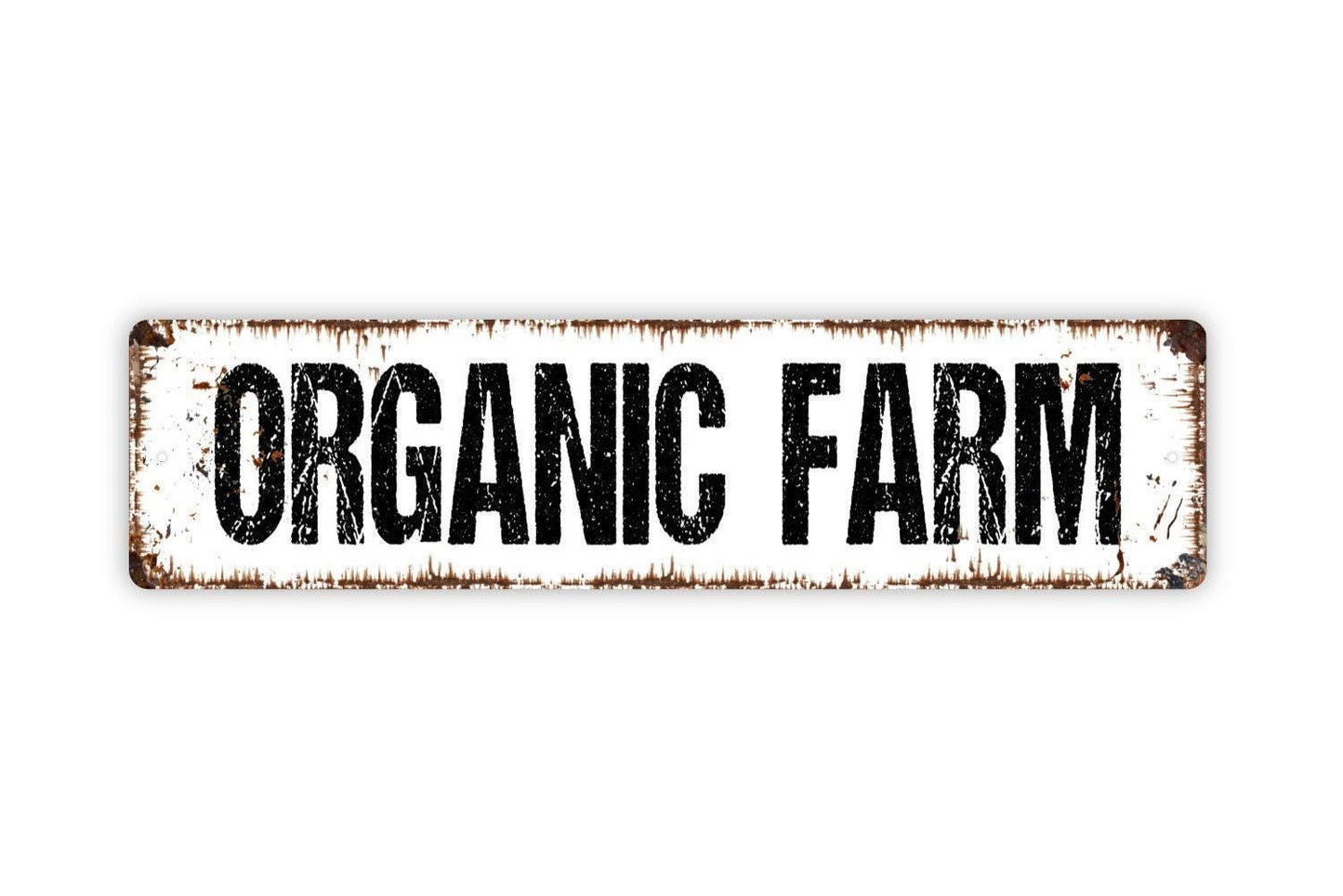 Organic Farm Sign - Farm Fresh Eggs Chickens Poultry Garden Beef Ranch Vinyl Sticker Or Street Metal Sign or Door Name Plate Plaque