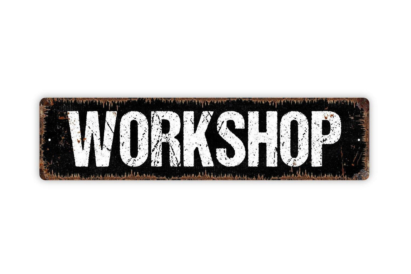 Workshop Sign | Rustic Garage Wall Decor | Farmhouse Tool Shop Sign | Custom Metal Sign or Vinyl Sticker | Craftsman or DIY Wall Art