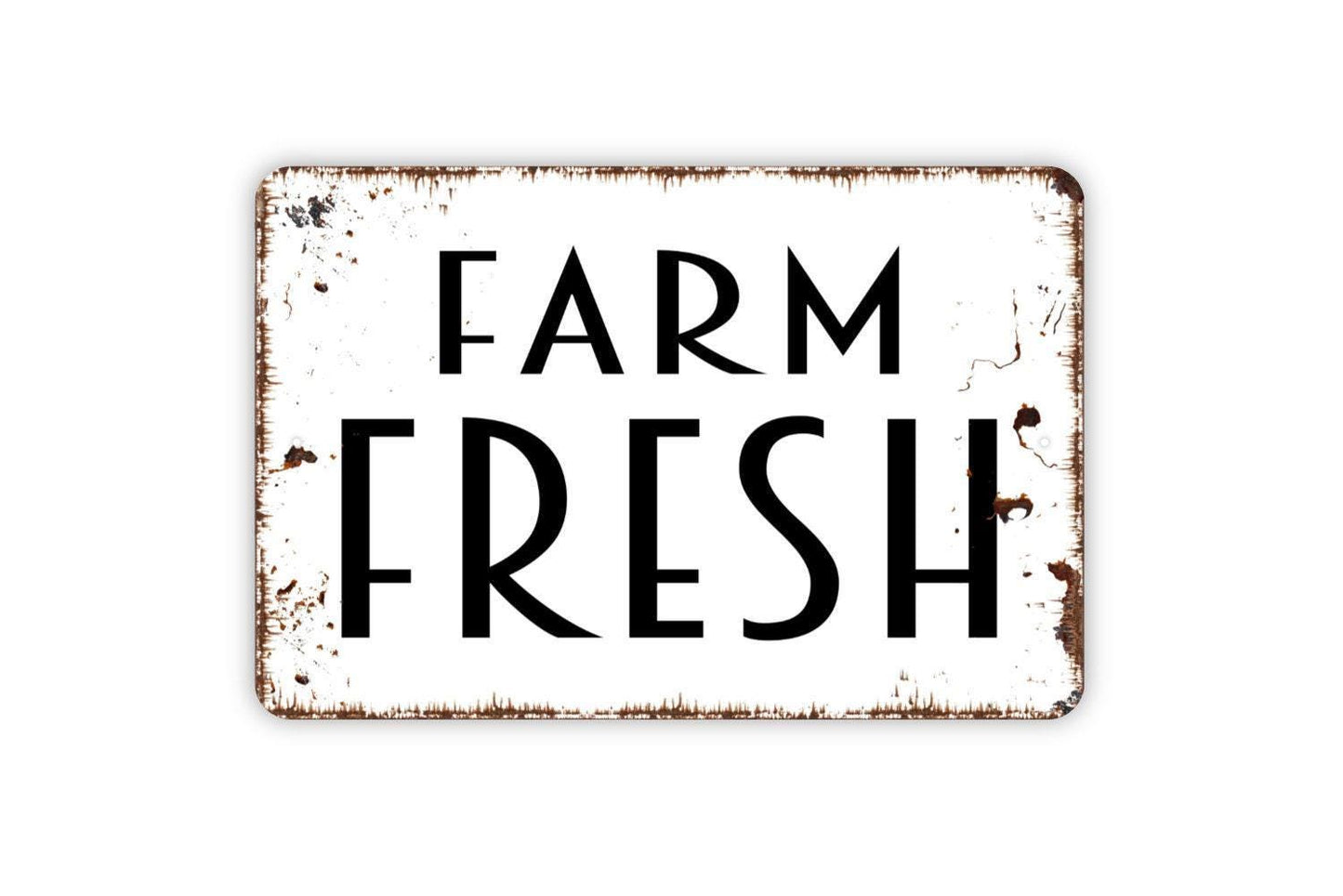 Farm Fresh Sign | Rustic Farmhouse Country Kitchen Decor | Metal Sign or Vinyl Sticker for Pantry Garden Market Barn