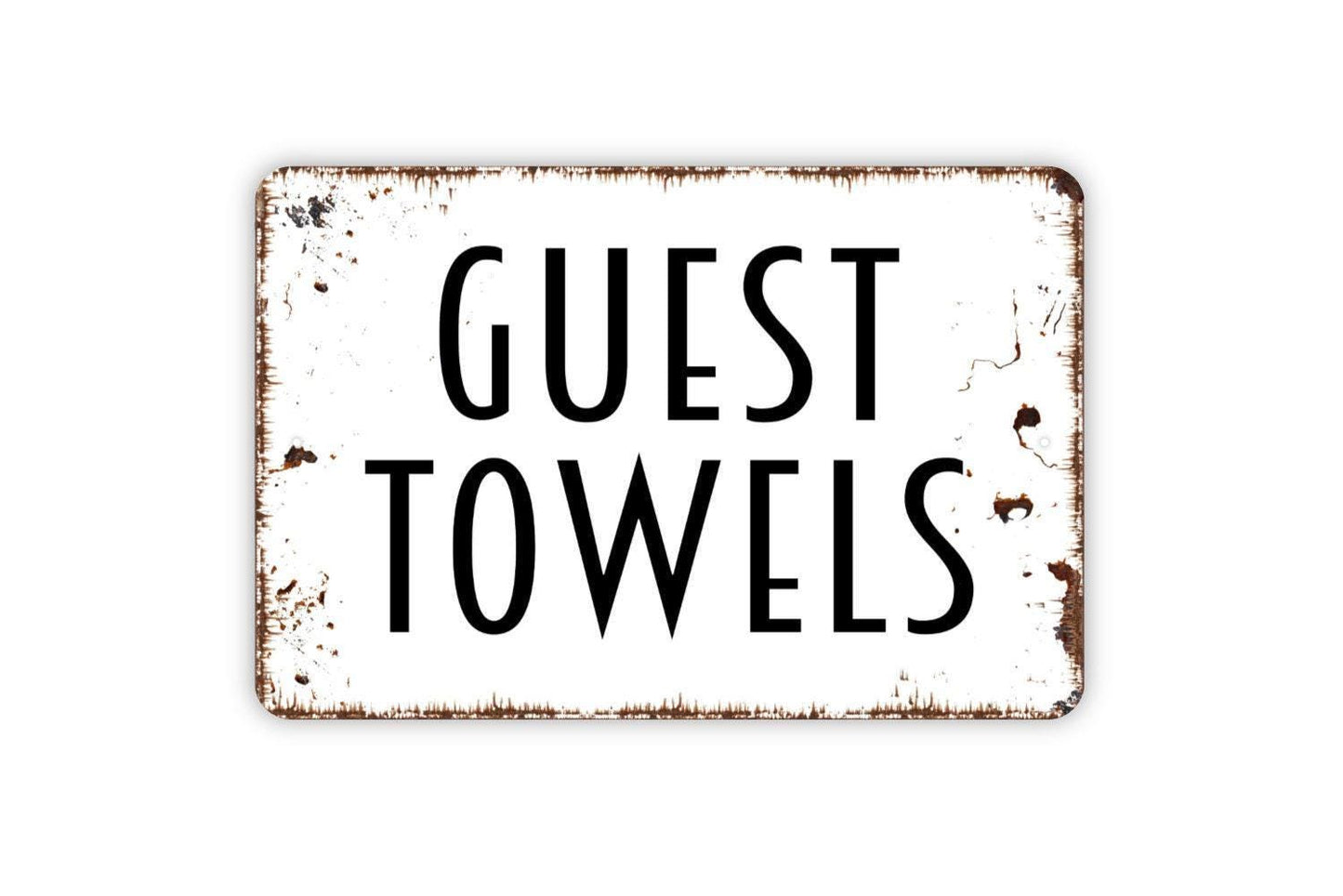 Guest Towels Sign - Bathroom or Swimming Pool Metal Wall Art