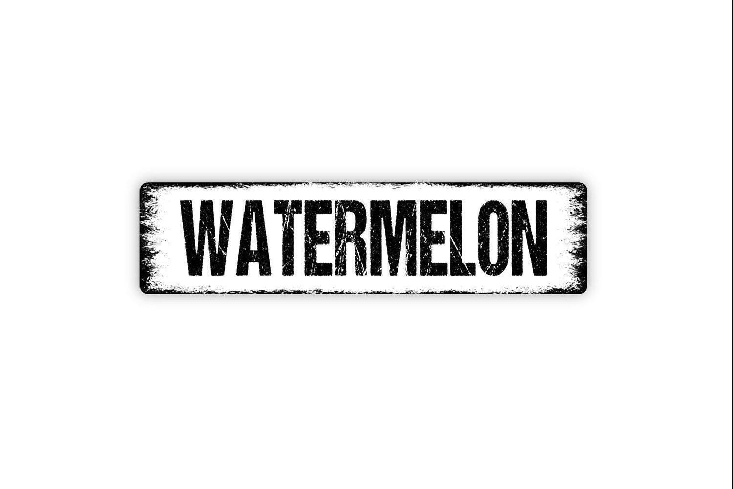 Watermelon Sign - Fruit Produce Garden Marker Farmers Market Vinyl Sticker Or Street Metal Sign or Door Name Plate Plaque