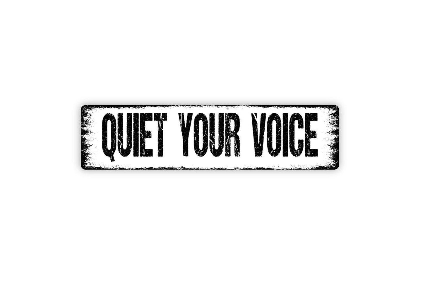 Quiet Your Voice Sign | Classroom Library Wall Decor | Metal Sign or Vinyl Sticker for Schools, Offices, Study Rooms, or Homes