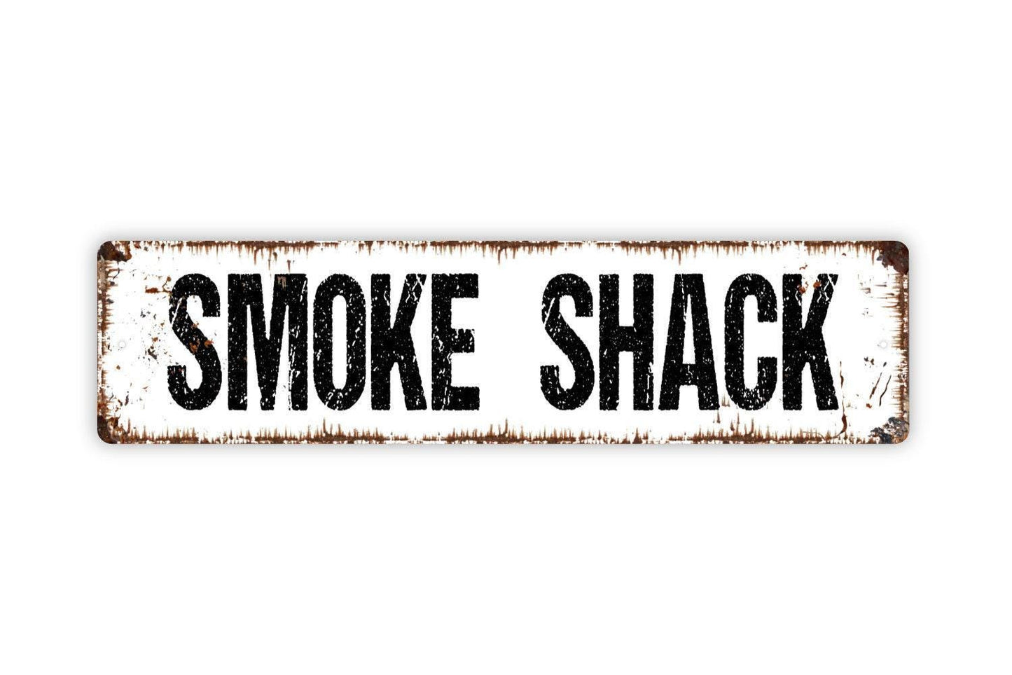 Smoke Shack Sign | BBQ Wall Sign for Outdoor Kitchen, Patio, or Man Cave | Barbecue Grill Décor Metal Sign or Vinyl Sticker Gift for Him